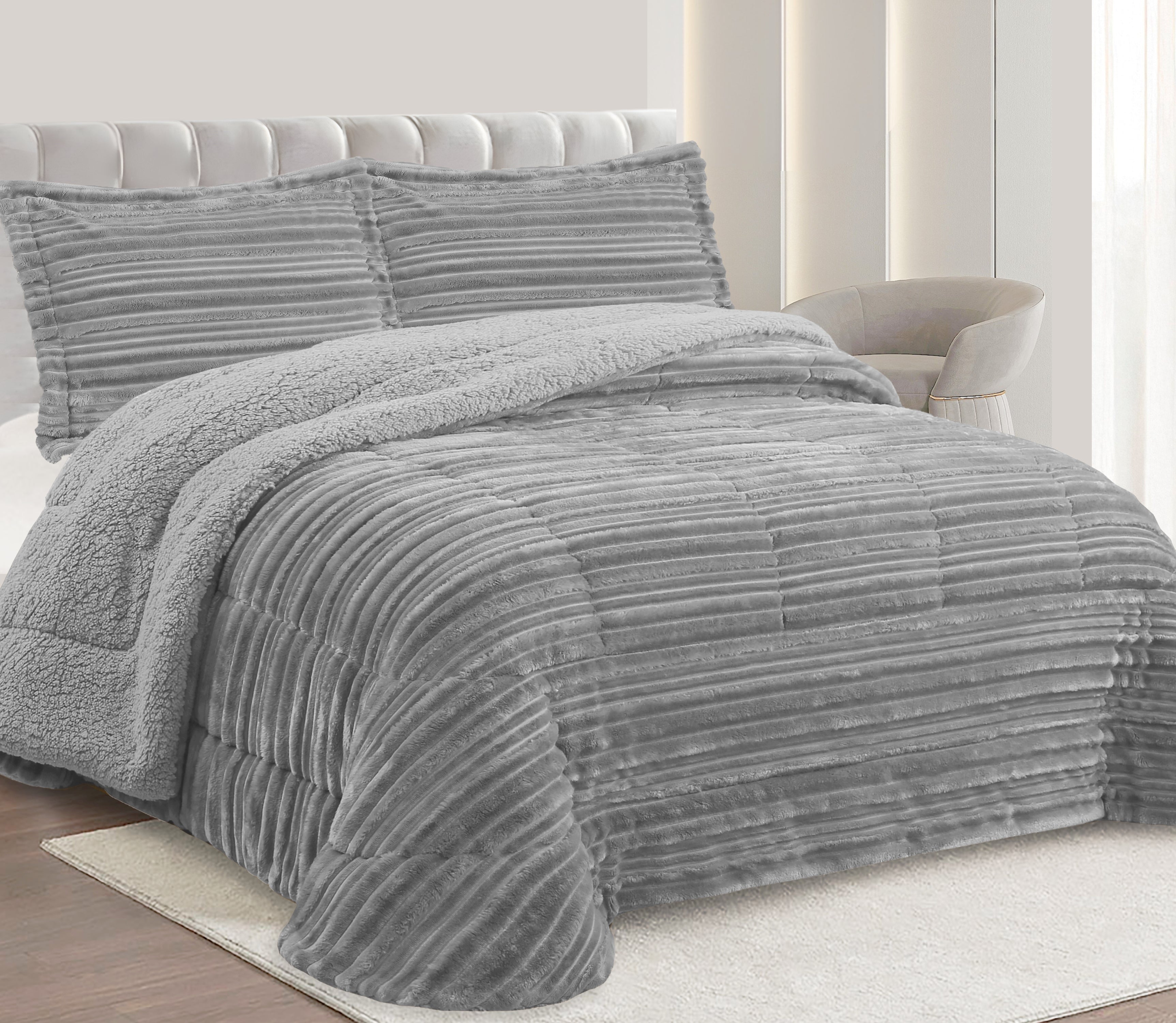 Edredon de Borrego Nevu Cinza