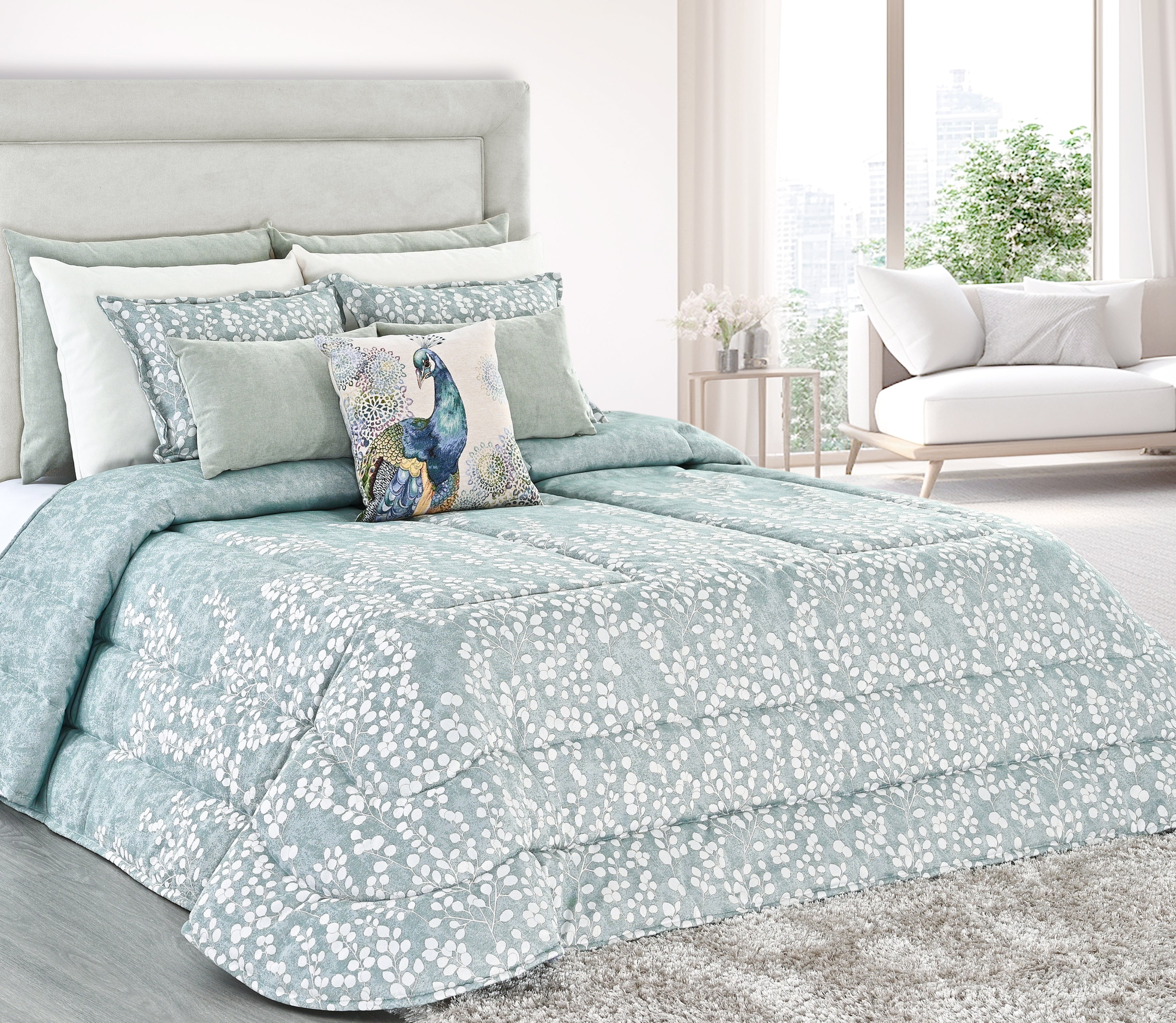 Edredon Bari Verde Água