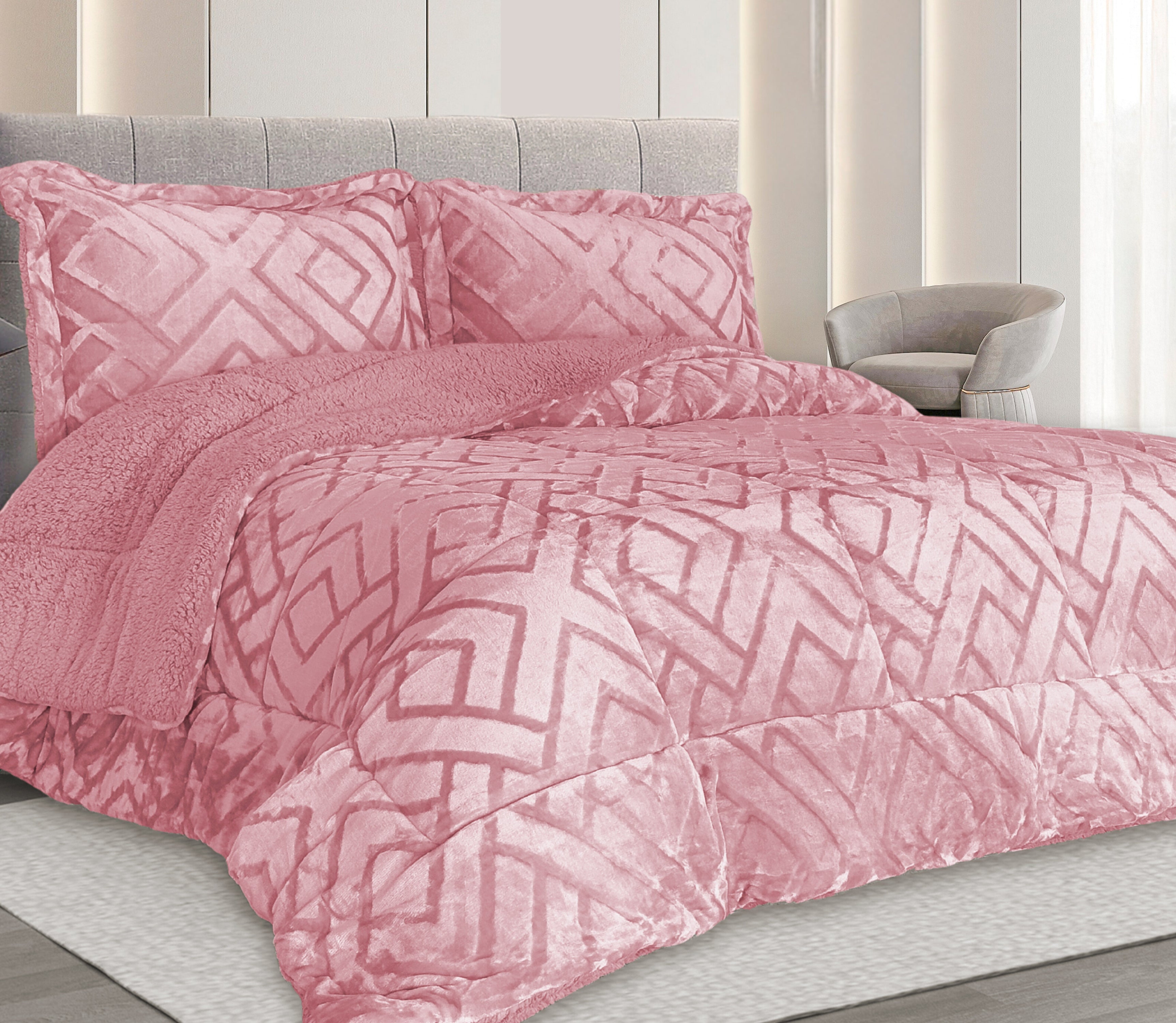 Edredon de Borrego Nevu Rosa