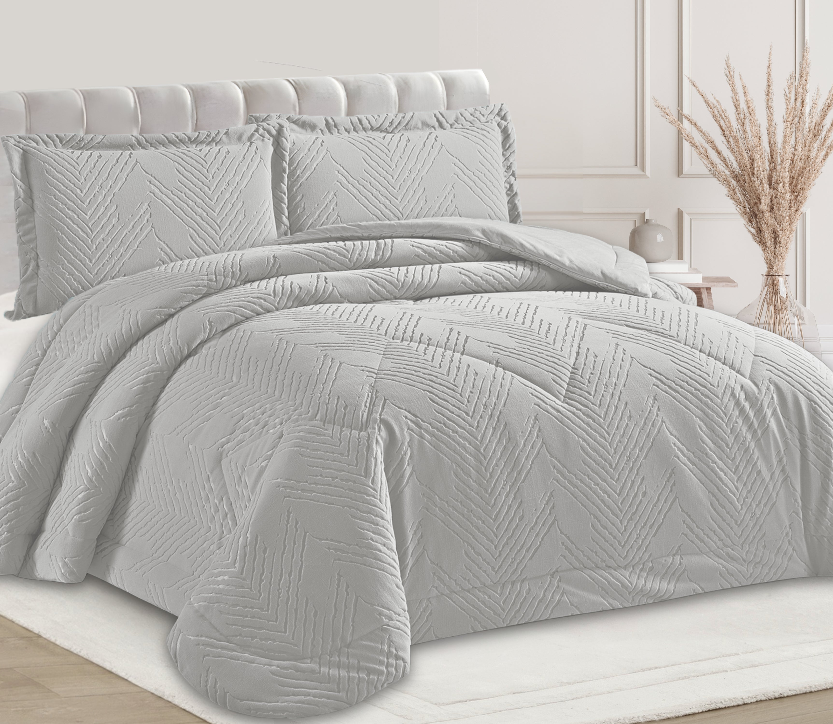 Edredon de Veludo Nian Cinza