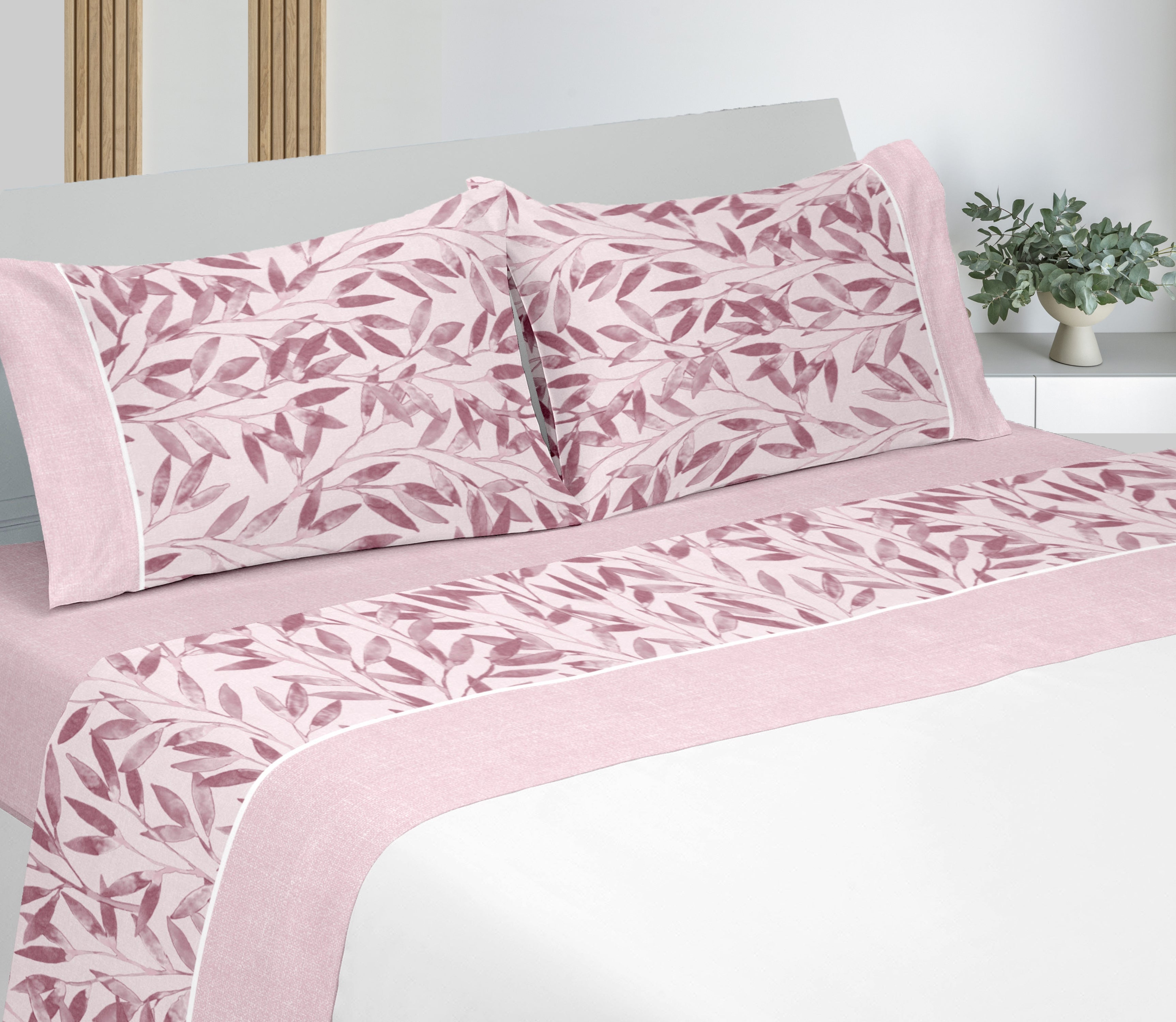 Jogo de Lençóis de Flanela Soria Rosa