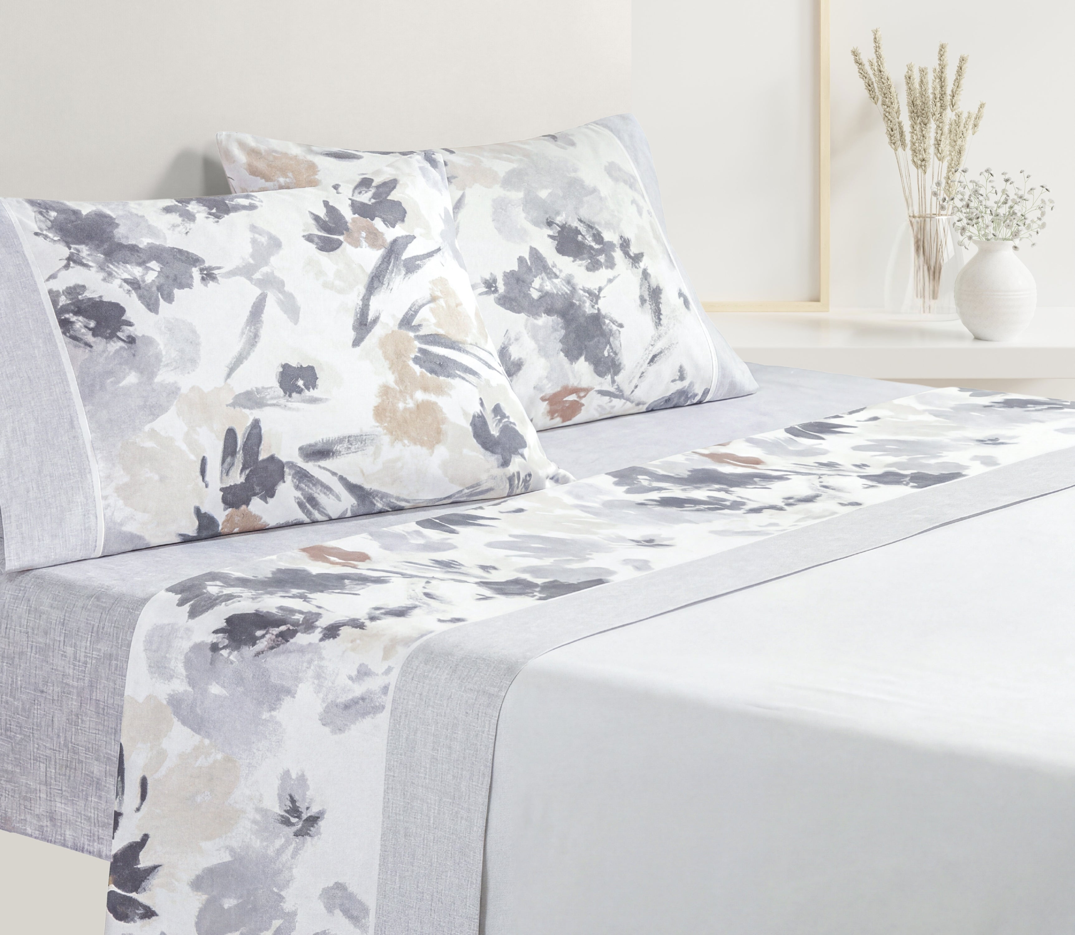 Lençóis em Algodão Doris Cinza