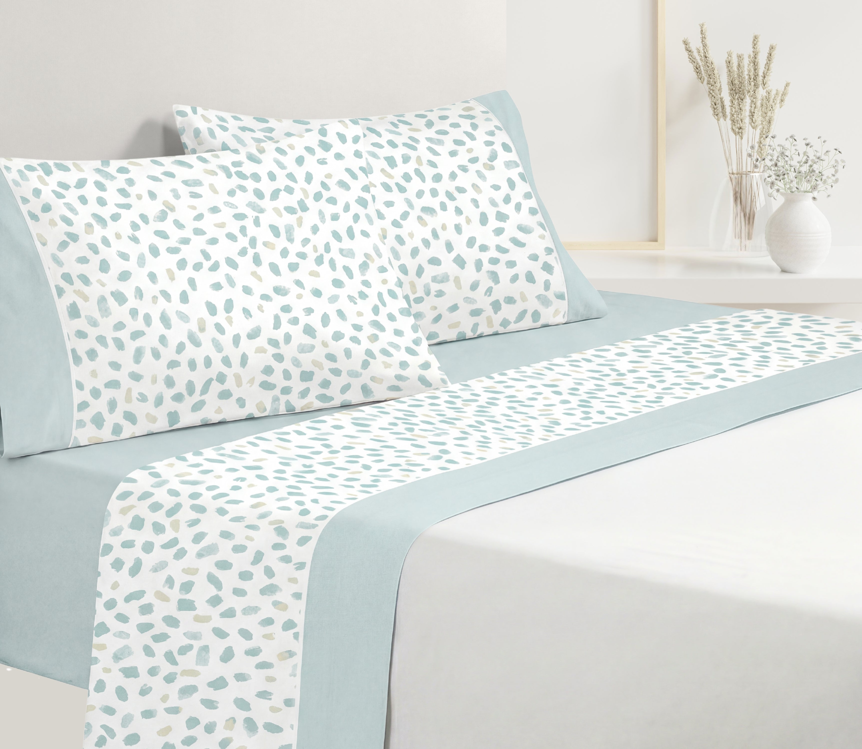 Lençóis em Algodão Nure Verde Água