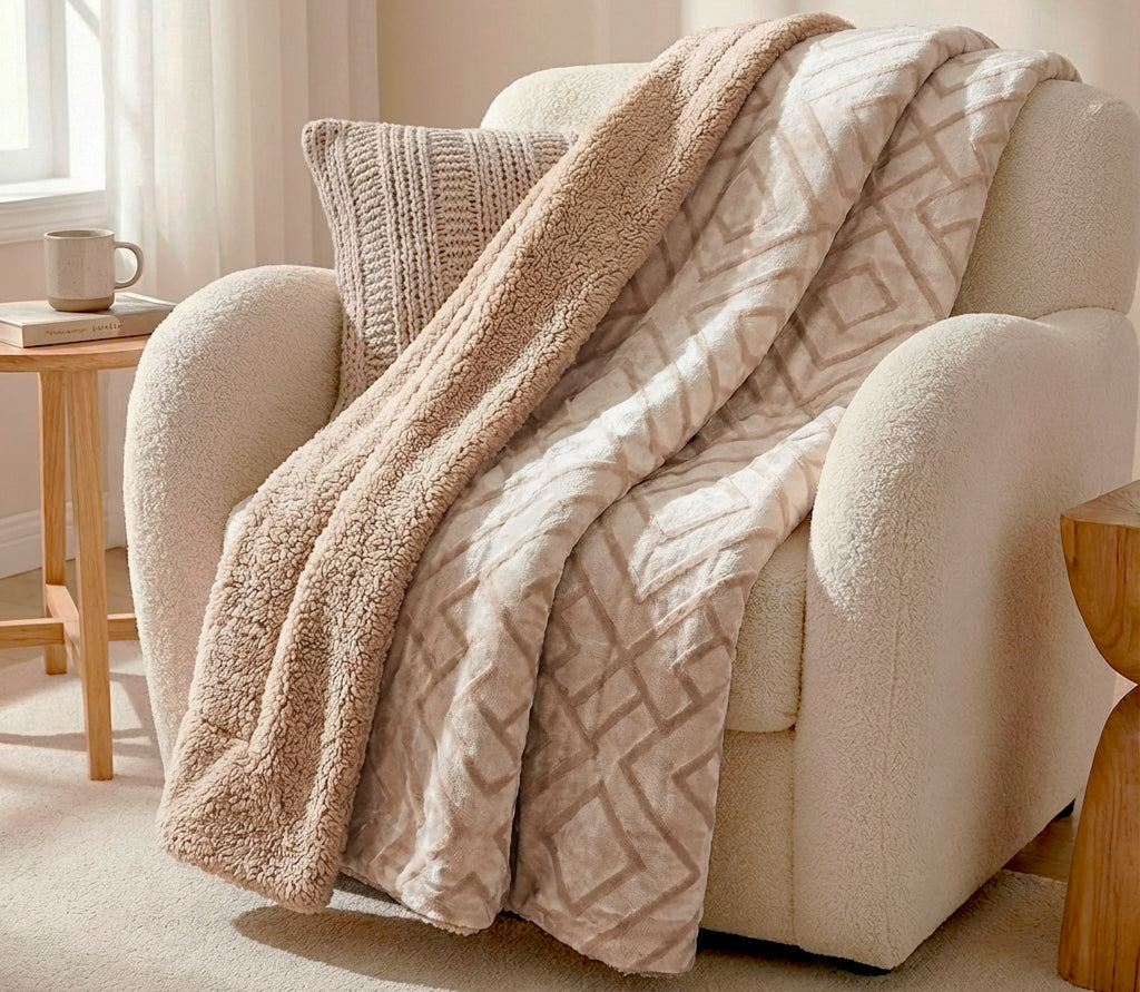 Manta de Borrego Rubi Bege