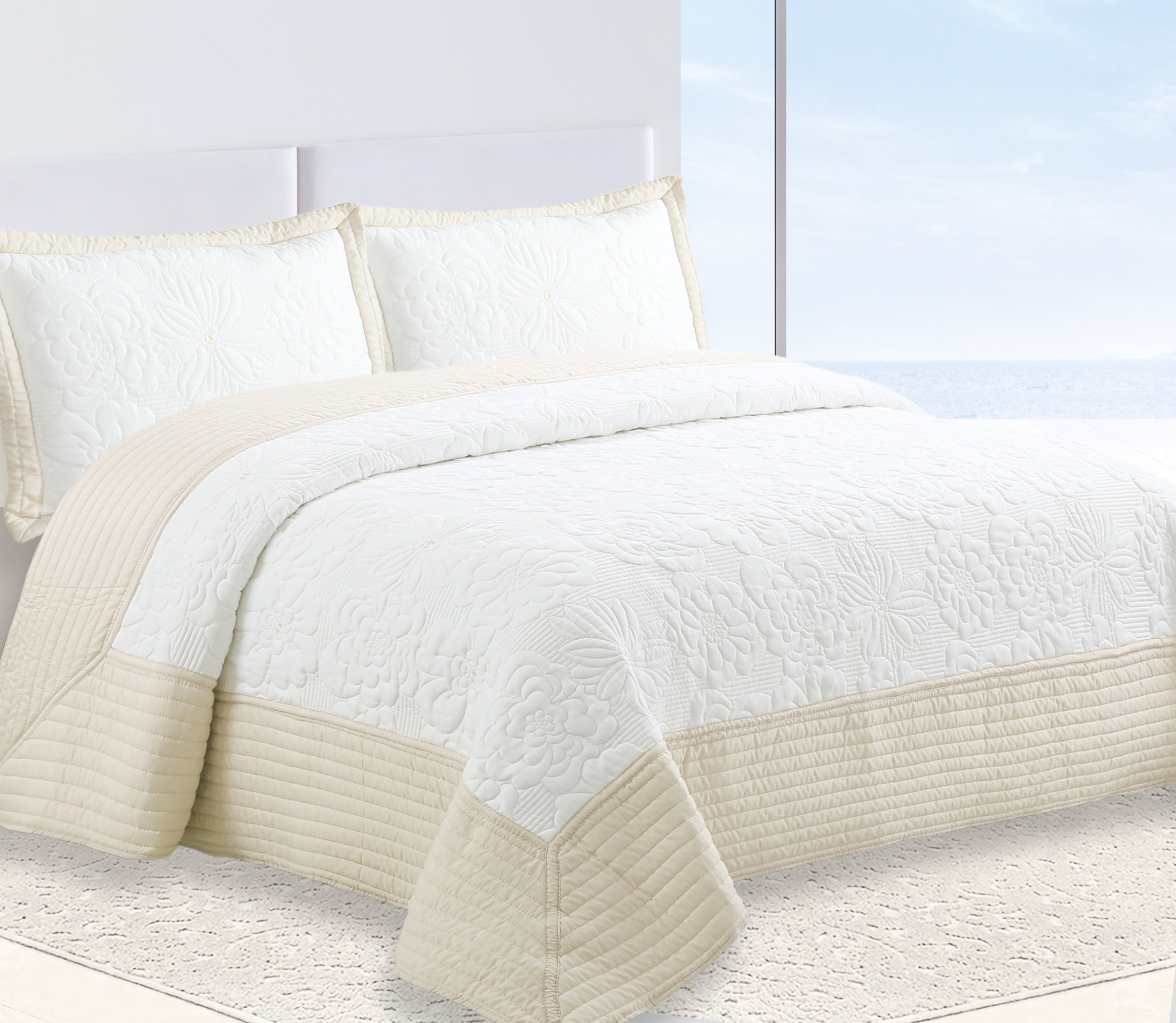 Colcha Bordada Sali Bege