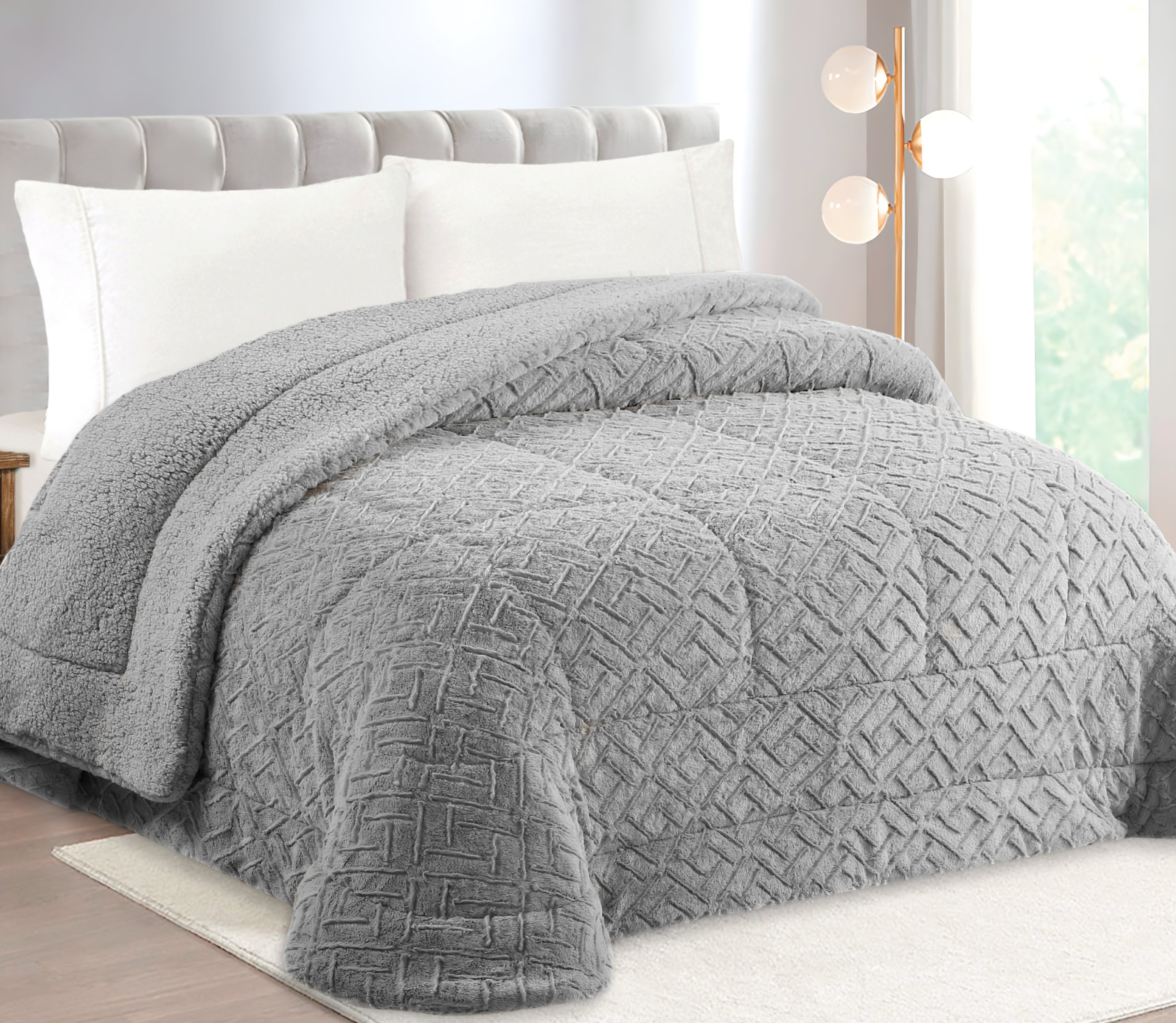 Edredon de Borrego Lanir Cinza