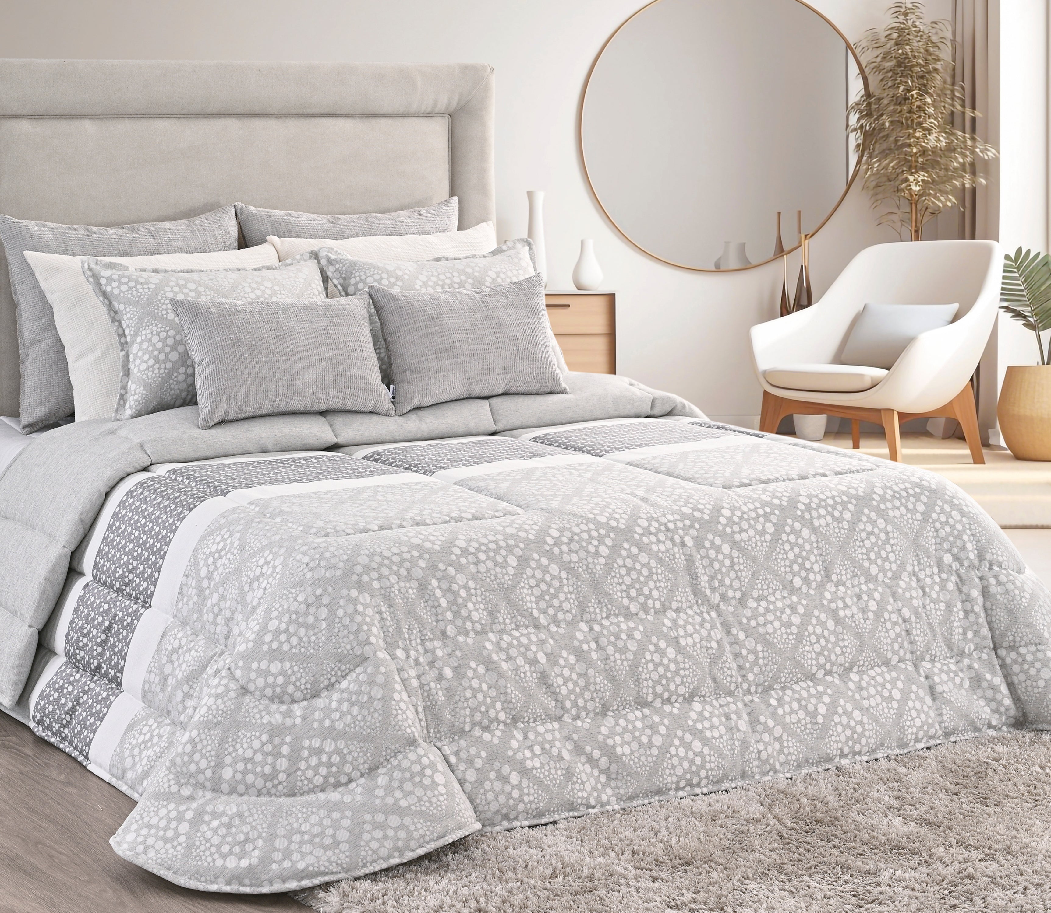 Edredon Mila Cinza