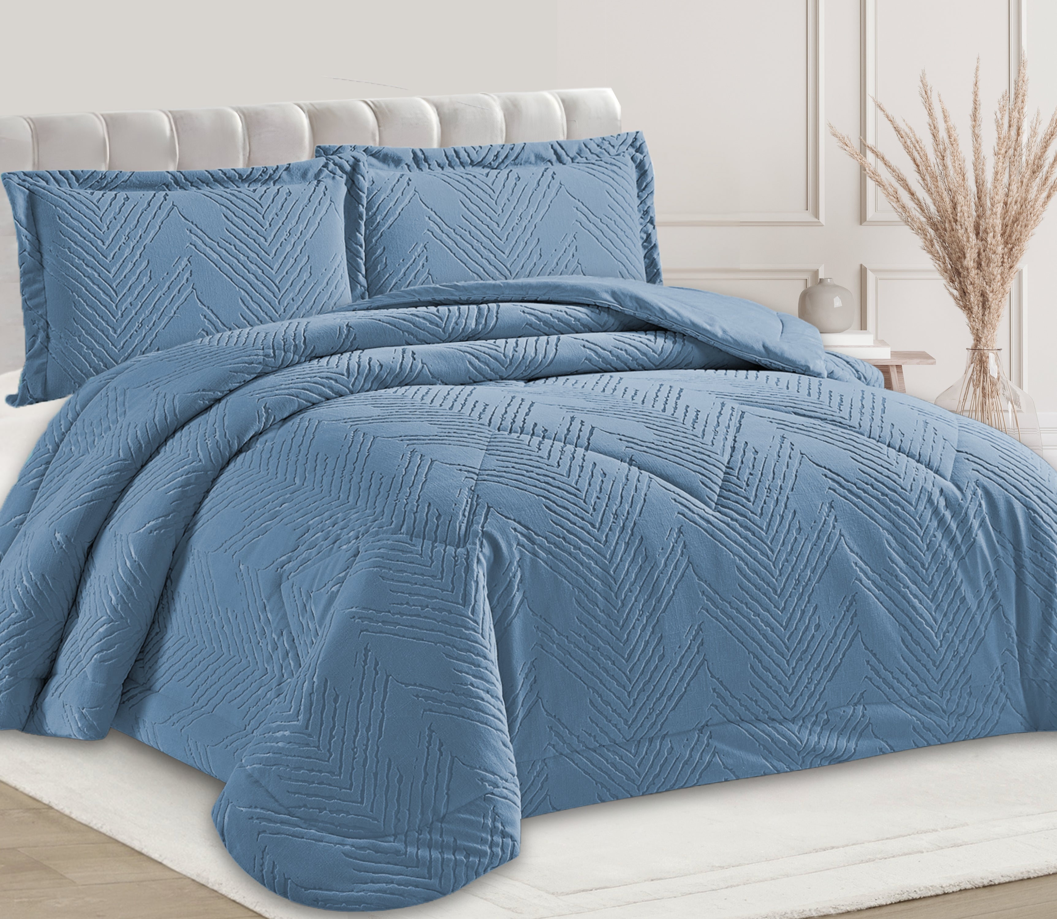 Edredon de Veludo Nian Azul