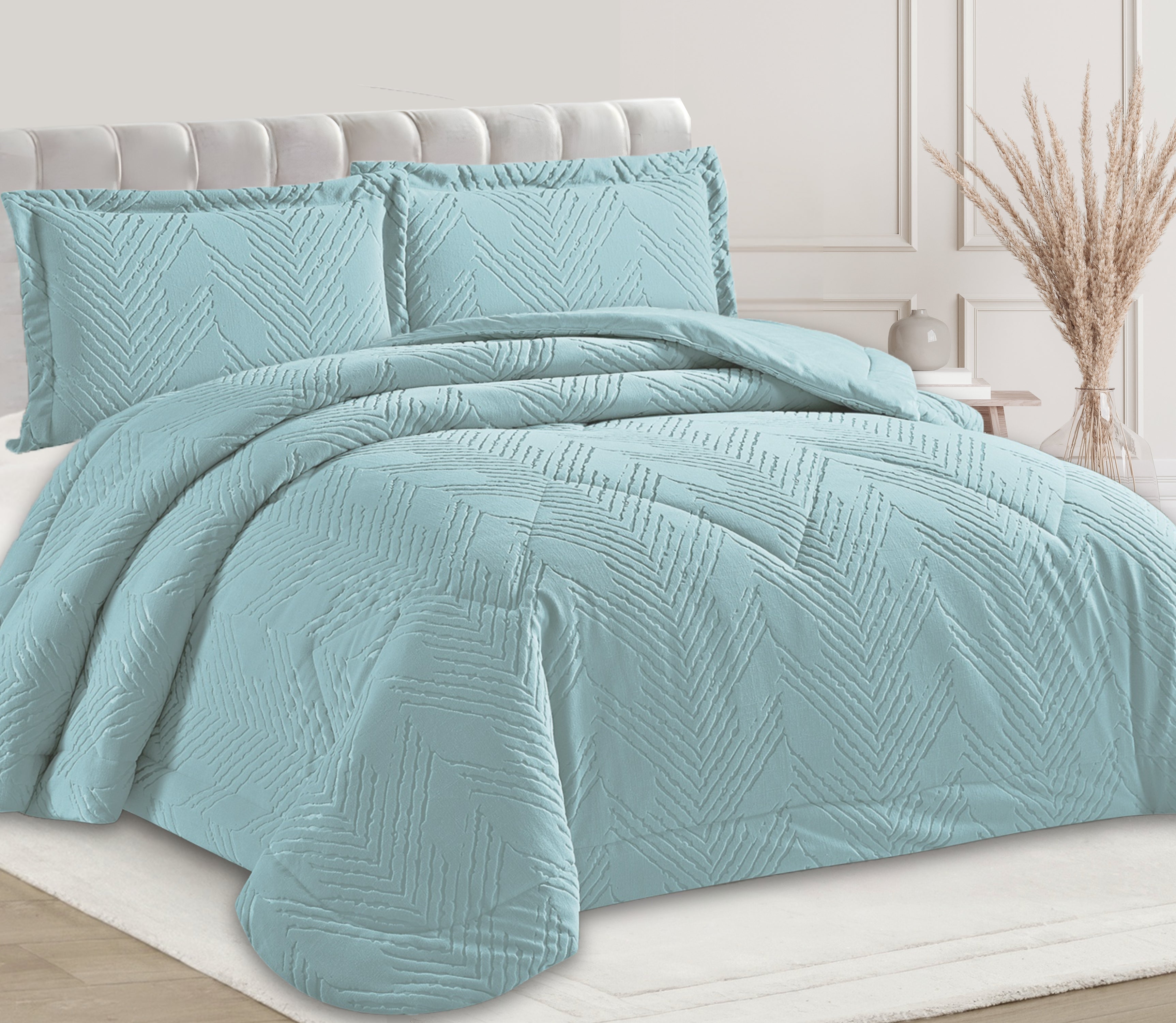 Edredon de Veludo Nian Verde Água