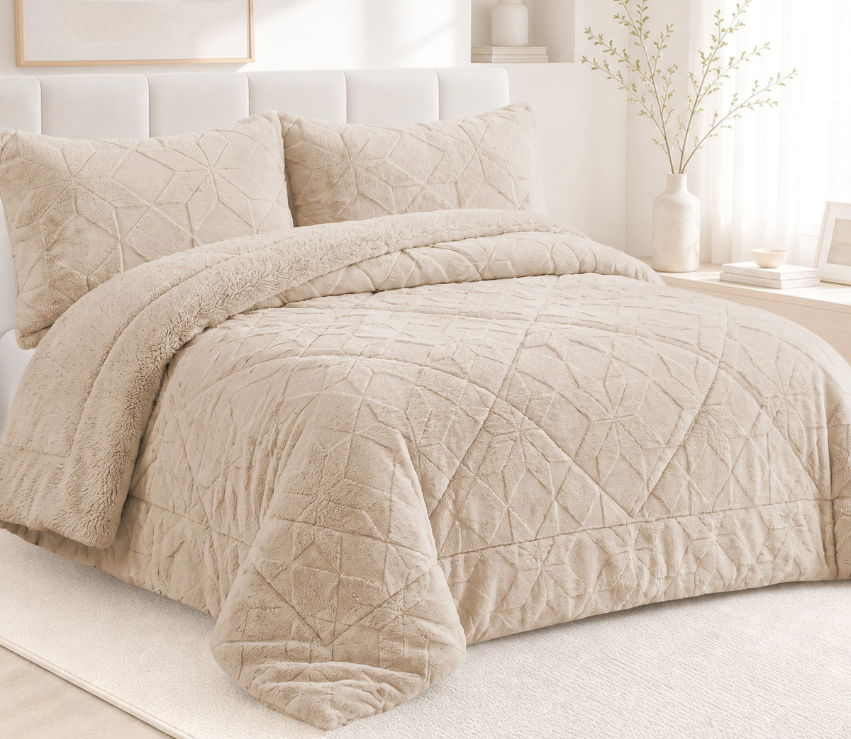 Edredon de Borrego Fenix Bege
