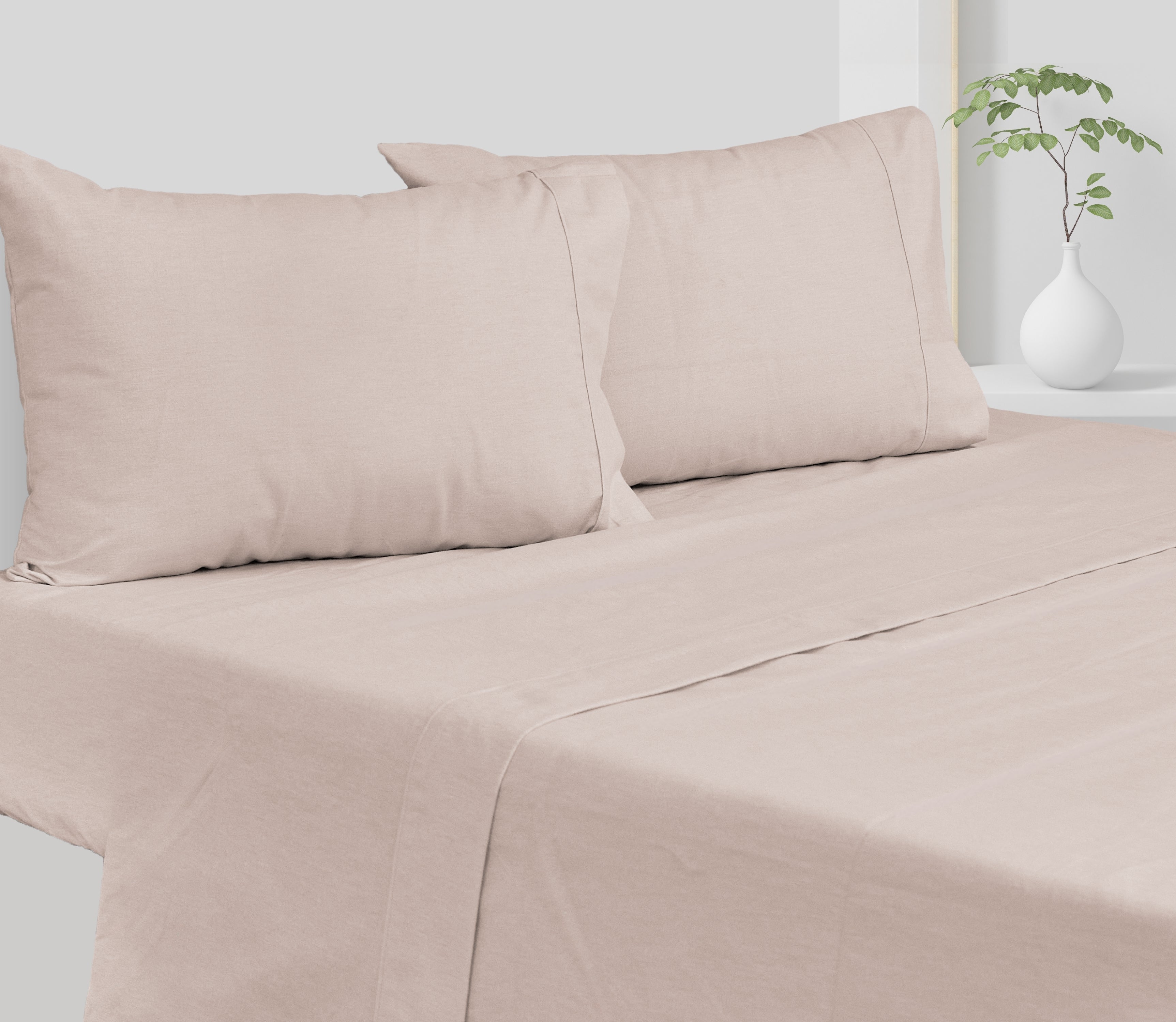 Jogo de Lençóis de Flanela Line Bege