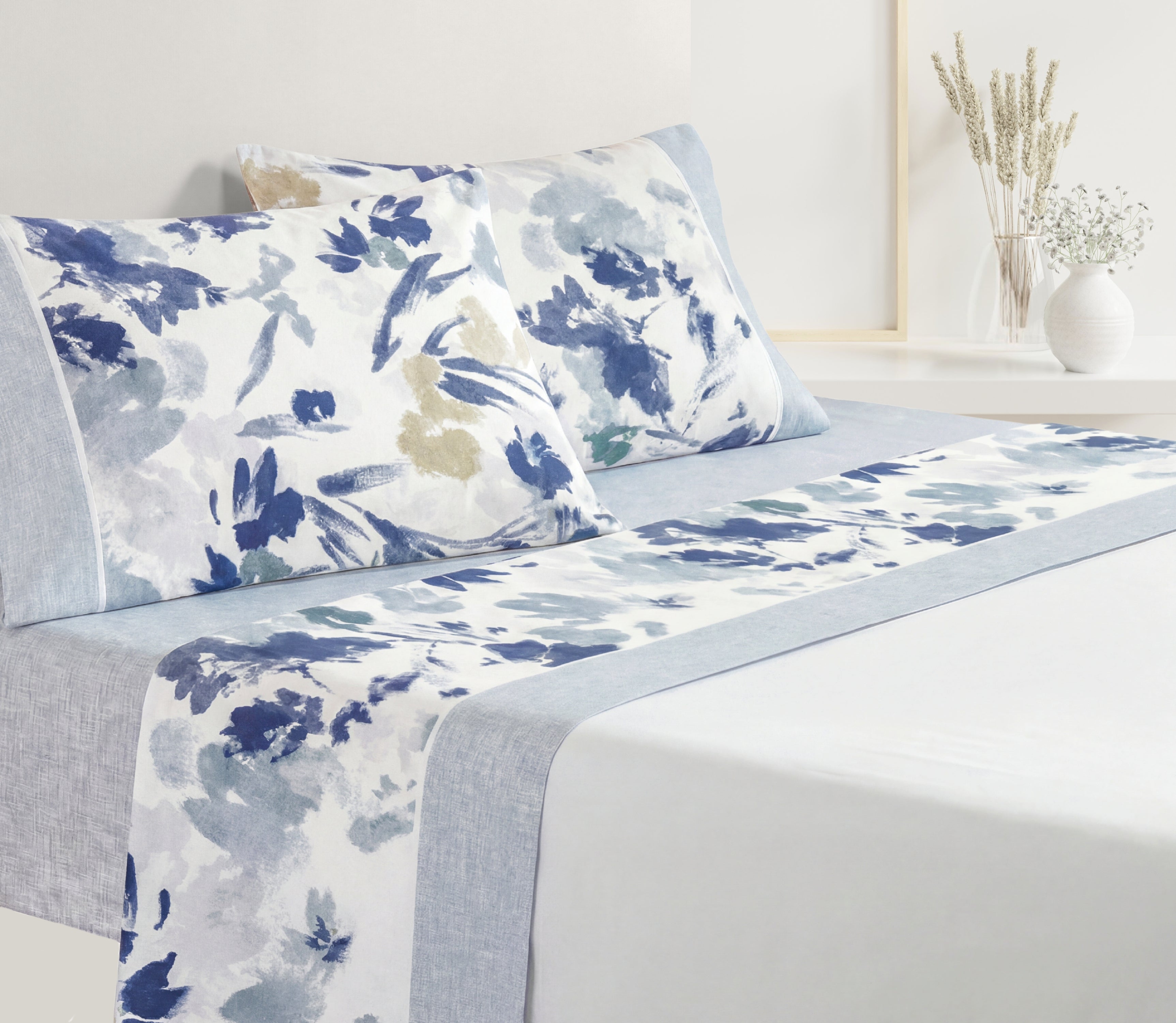 Lençóis em Algodão Doris Azul