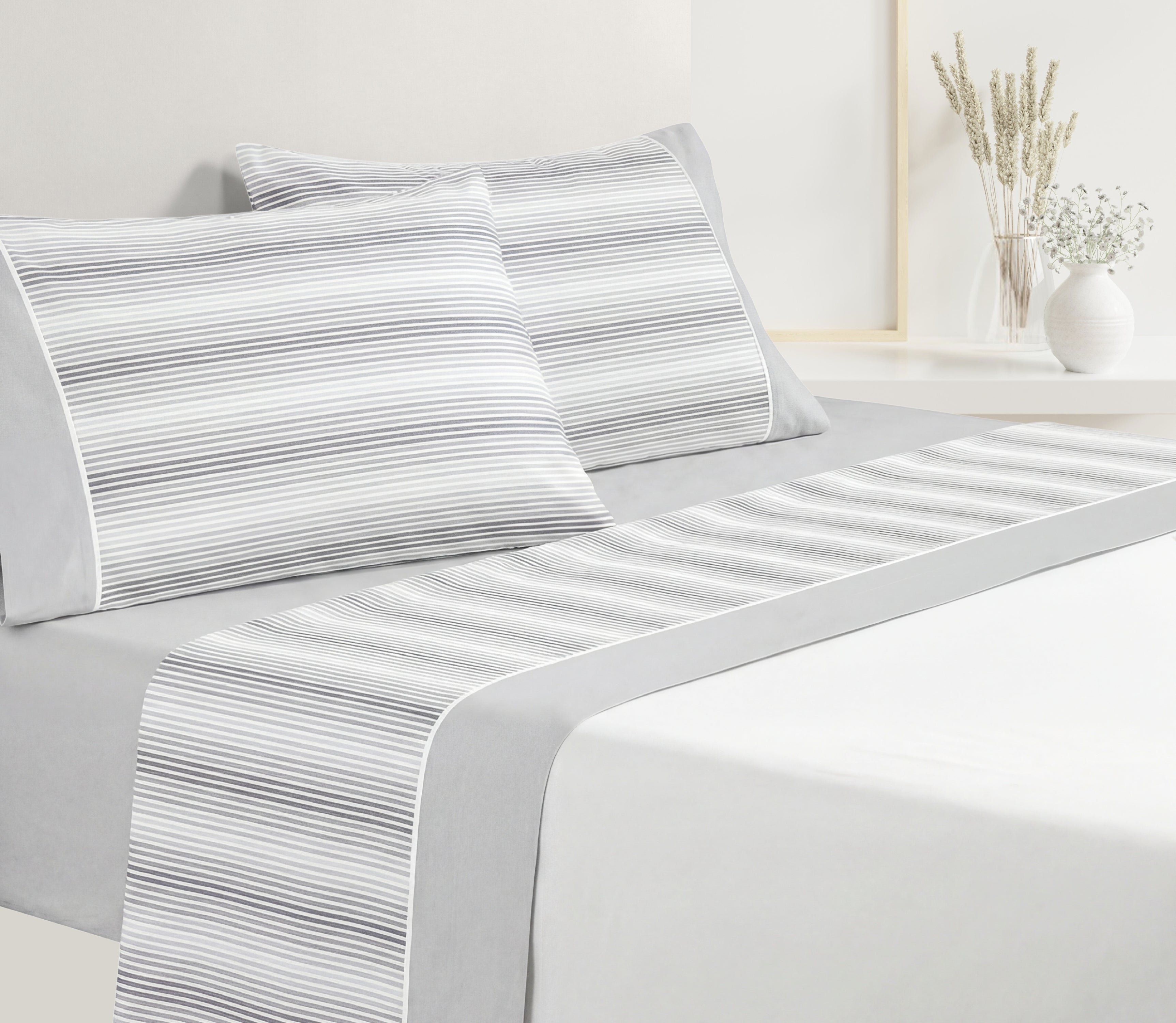Lençóis em Algodão Line Cinza