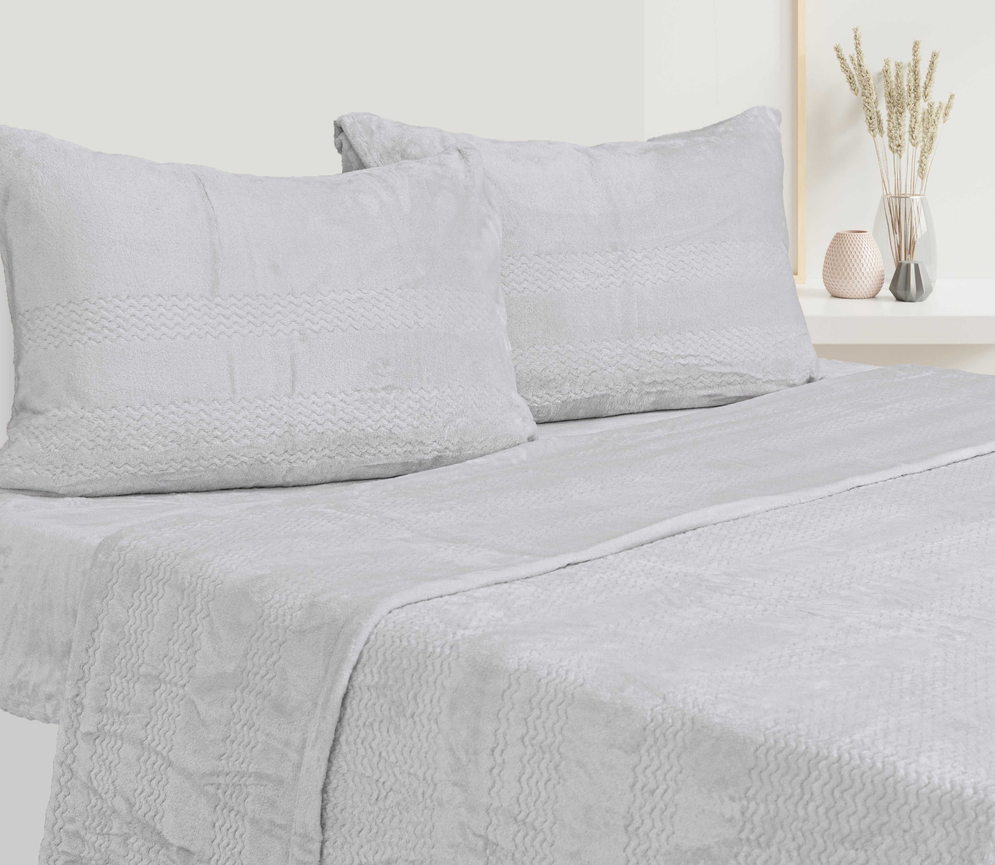 Jogo de Lençóis em Microlina Cloe Cinza