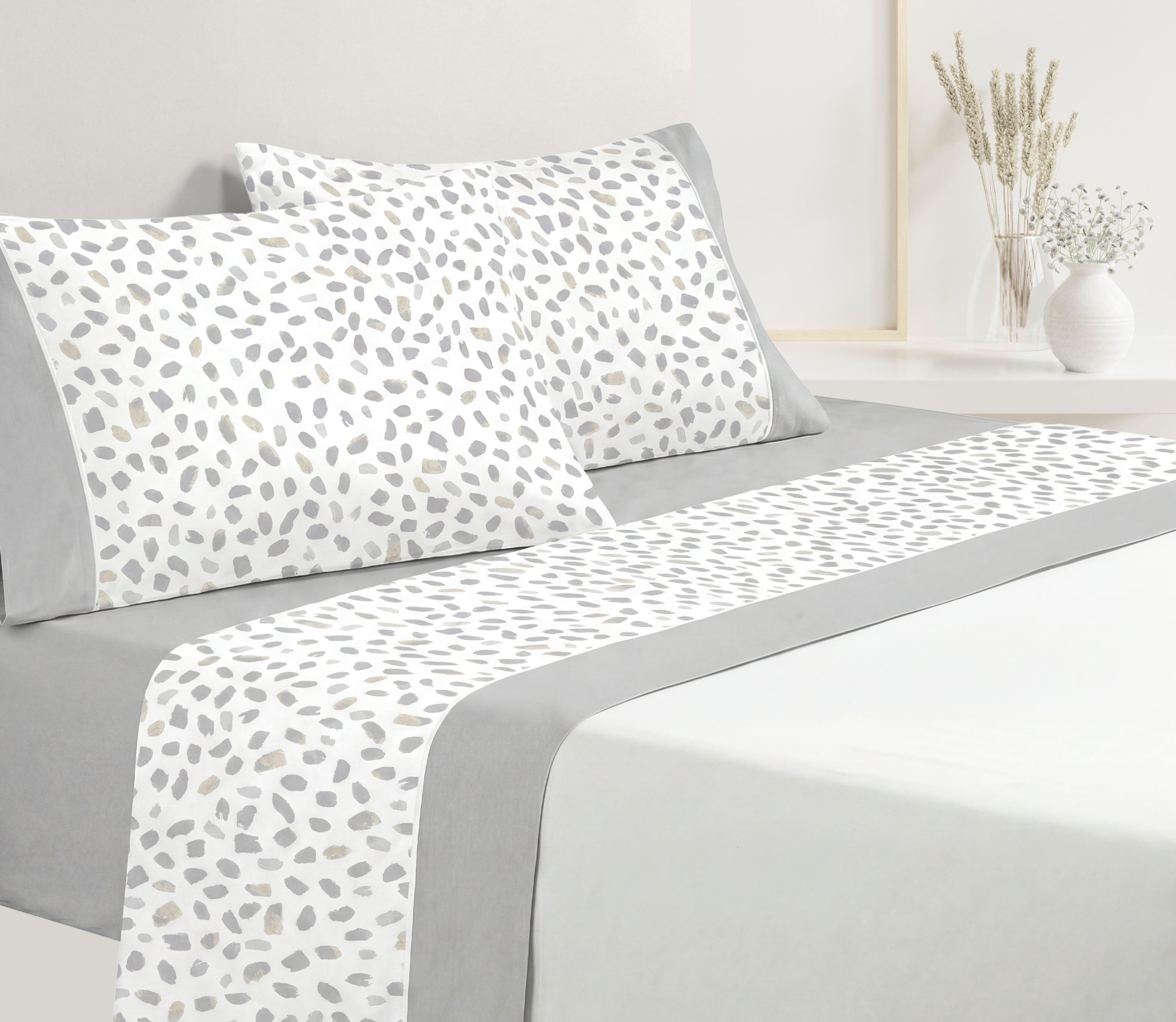 Lençóis em Algodão Nure Cinza